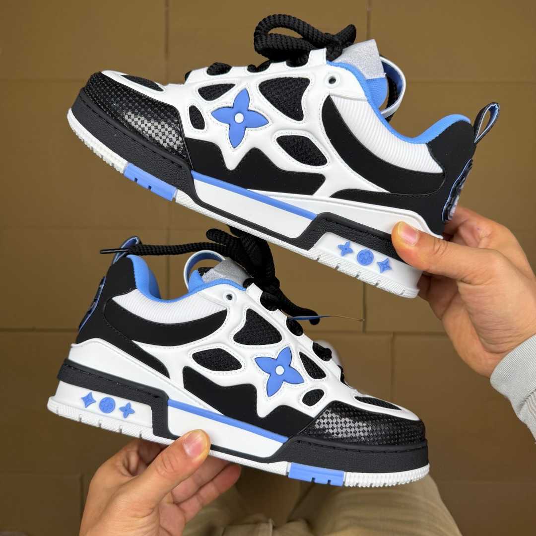 Blue, White, and Black Skates