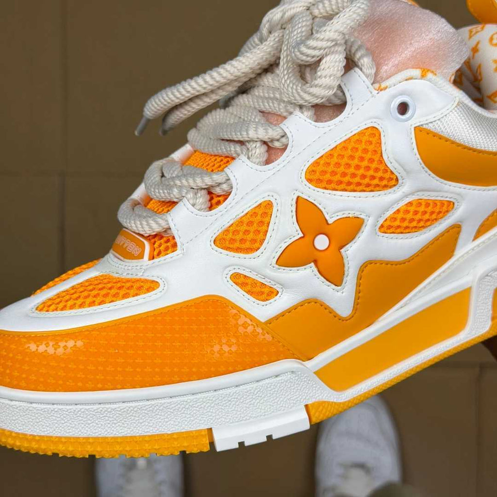 Orange and White Skates
