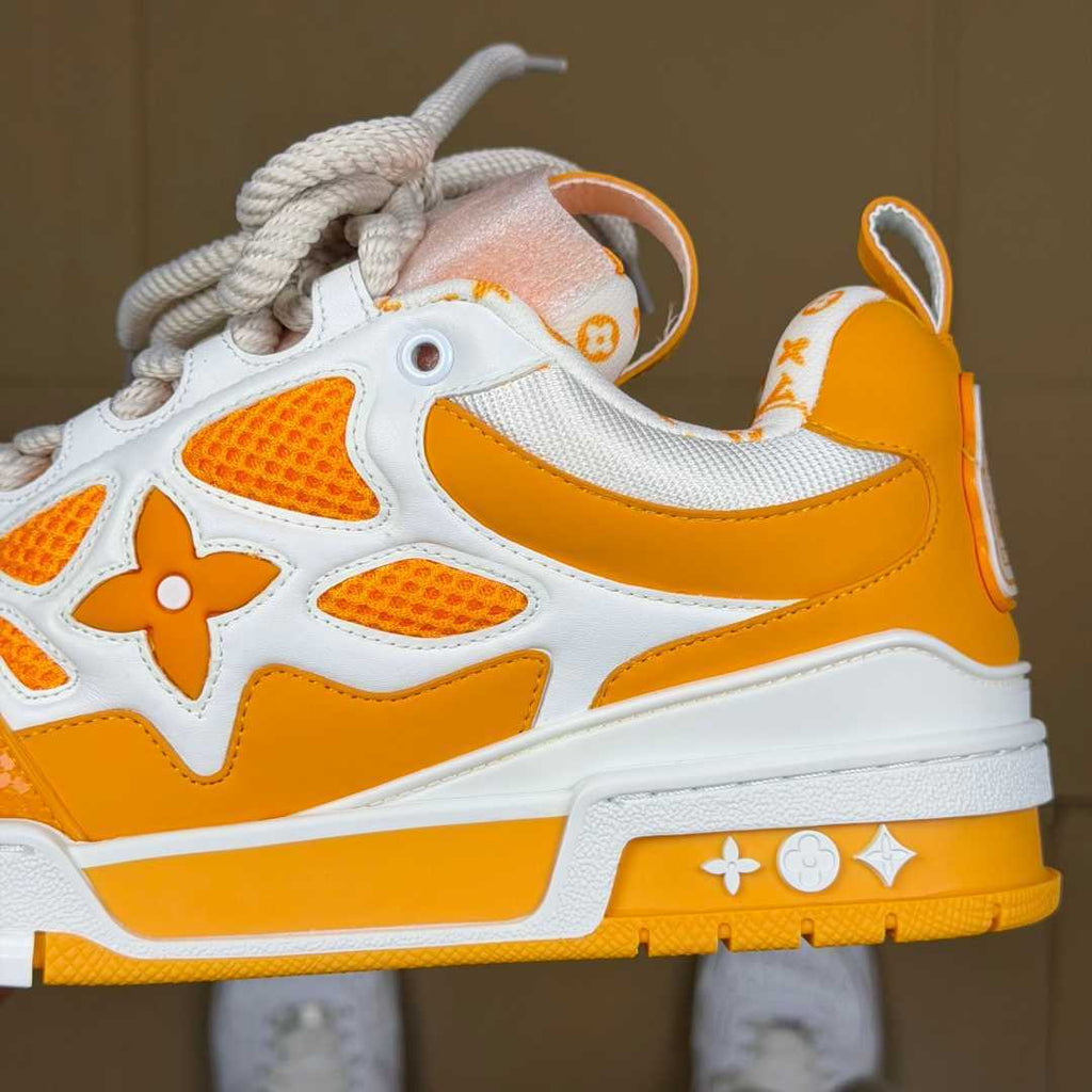 Orange and White Skates