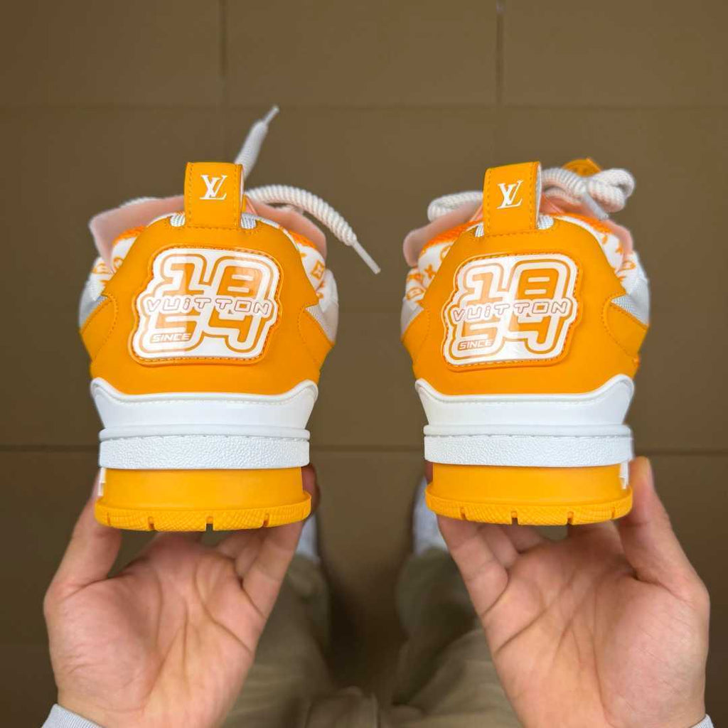 Orange and White Skates