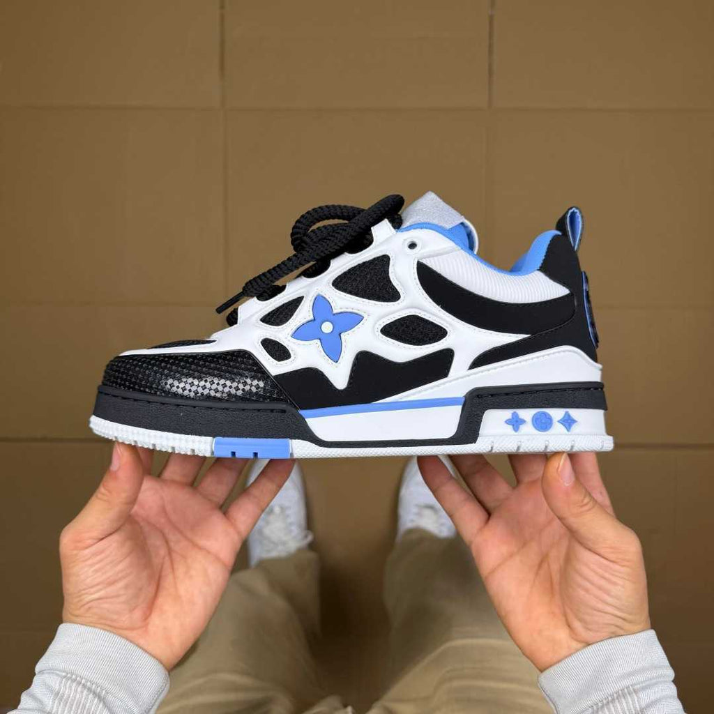 Blue, White, and Black Skates