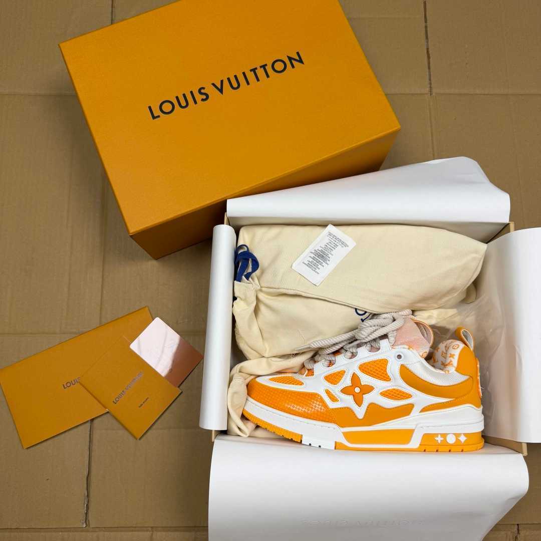 Orange and White Skates