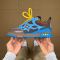 Blue and Brown Skates