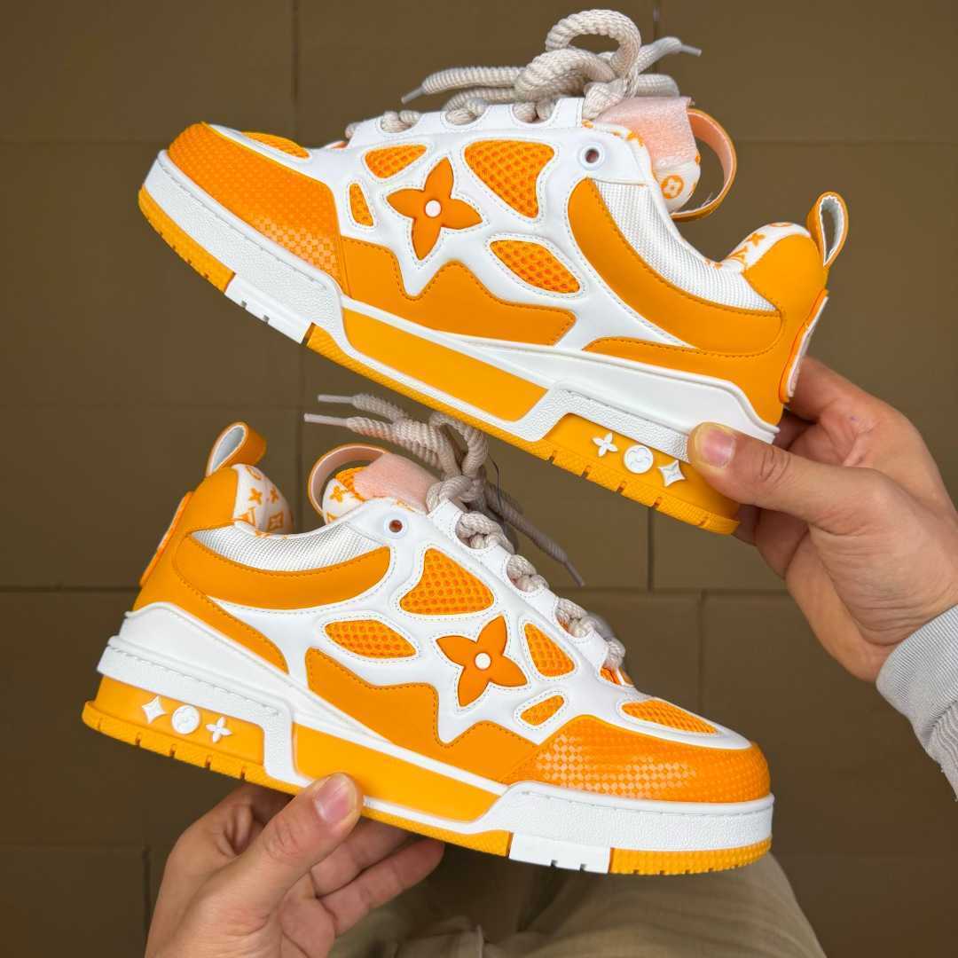 Orange and White Skates