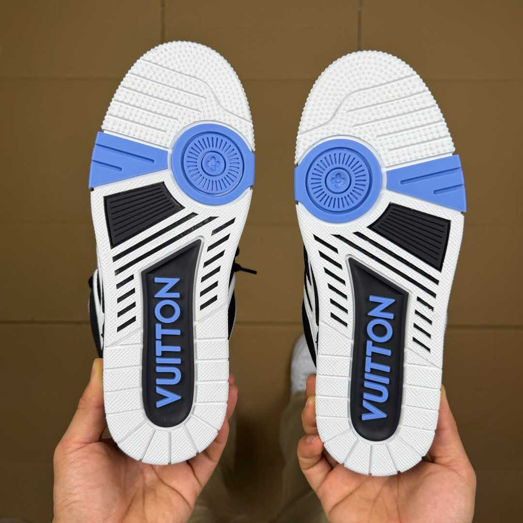Blue, White, and Black Skates