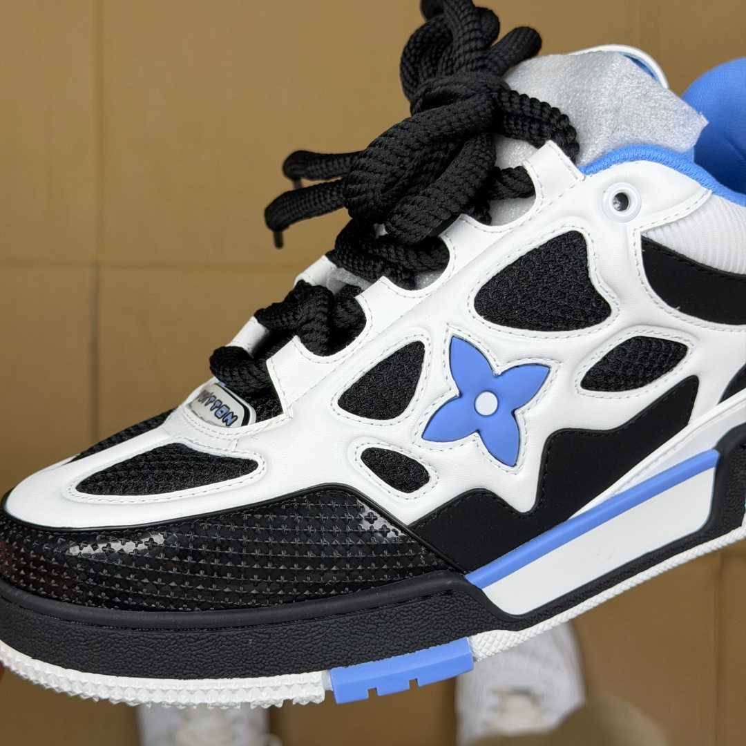 Blue, White, and Black Skates
