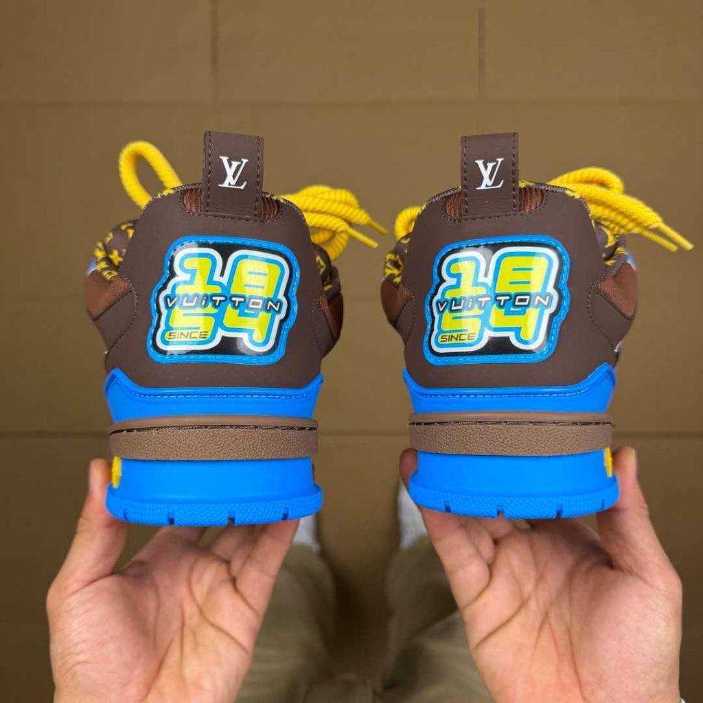 Blue and Brown Skates