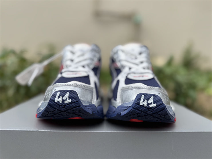 Navy, Red, and Grey Runners