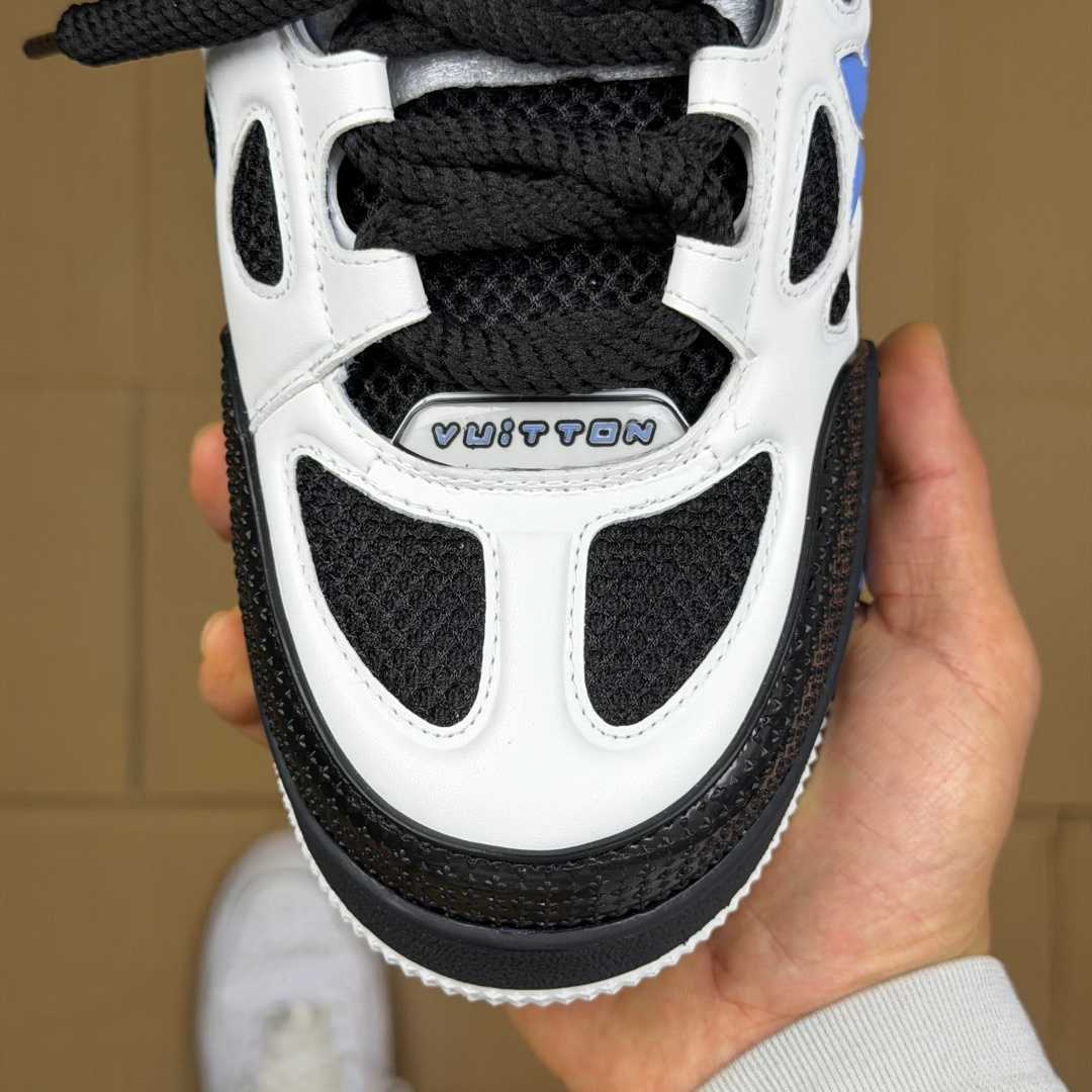 Blue, White, and Black Skates