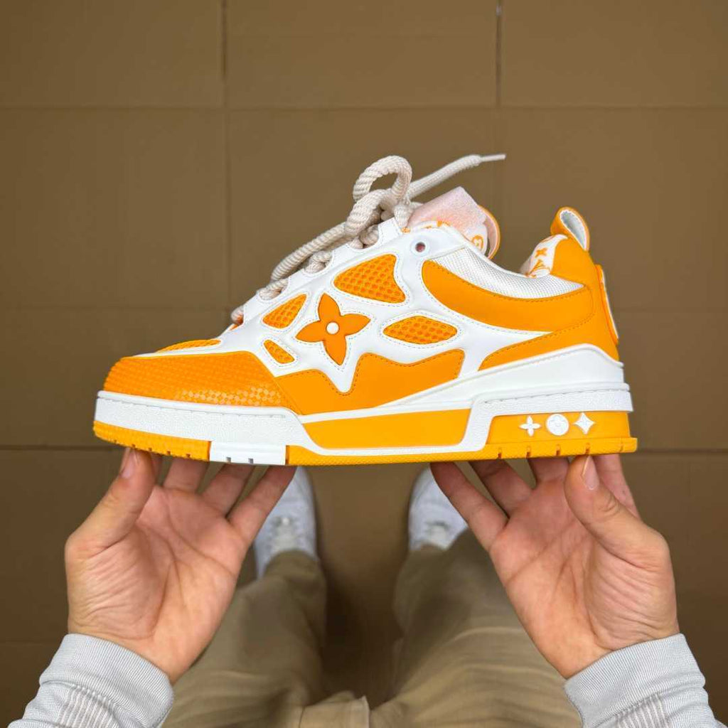 Orange and White Skates