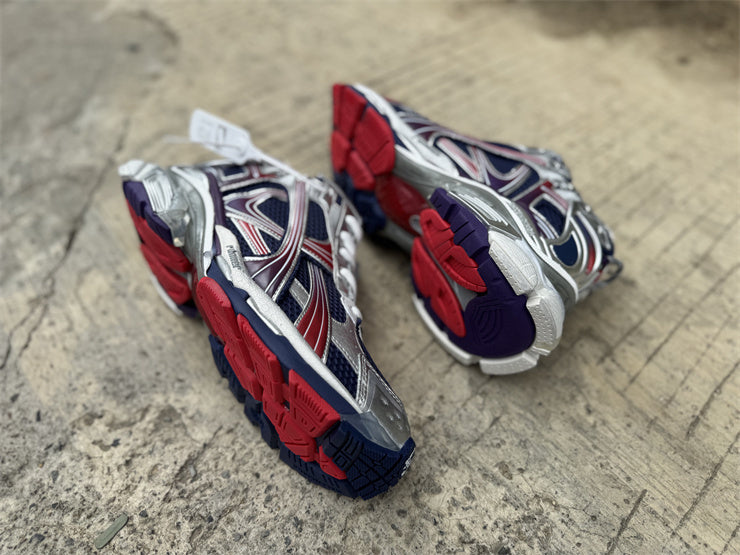 Navy, Red, and Grey Runners