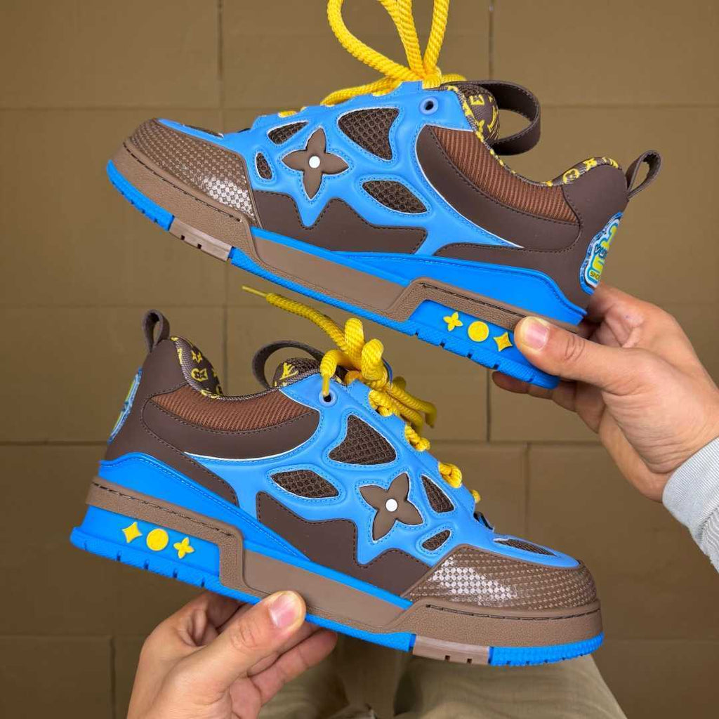 Blue and Brown Skates