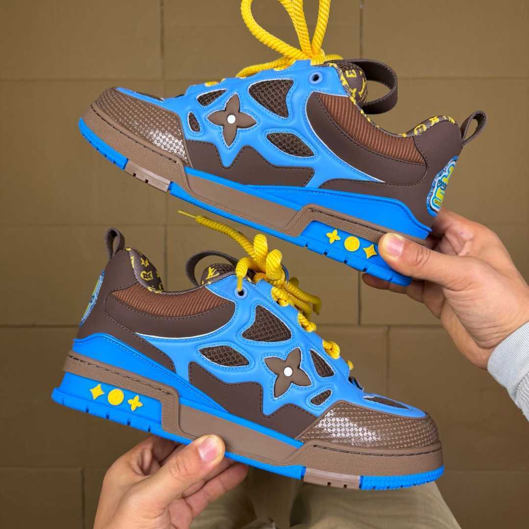 Blue and Brown Skates